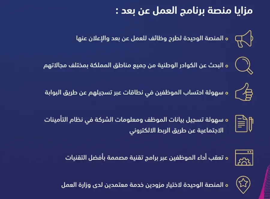 برنامج العمل عن بعد السعودي